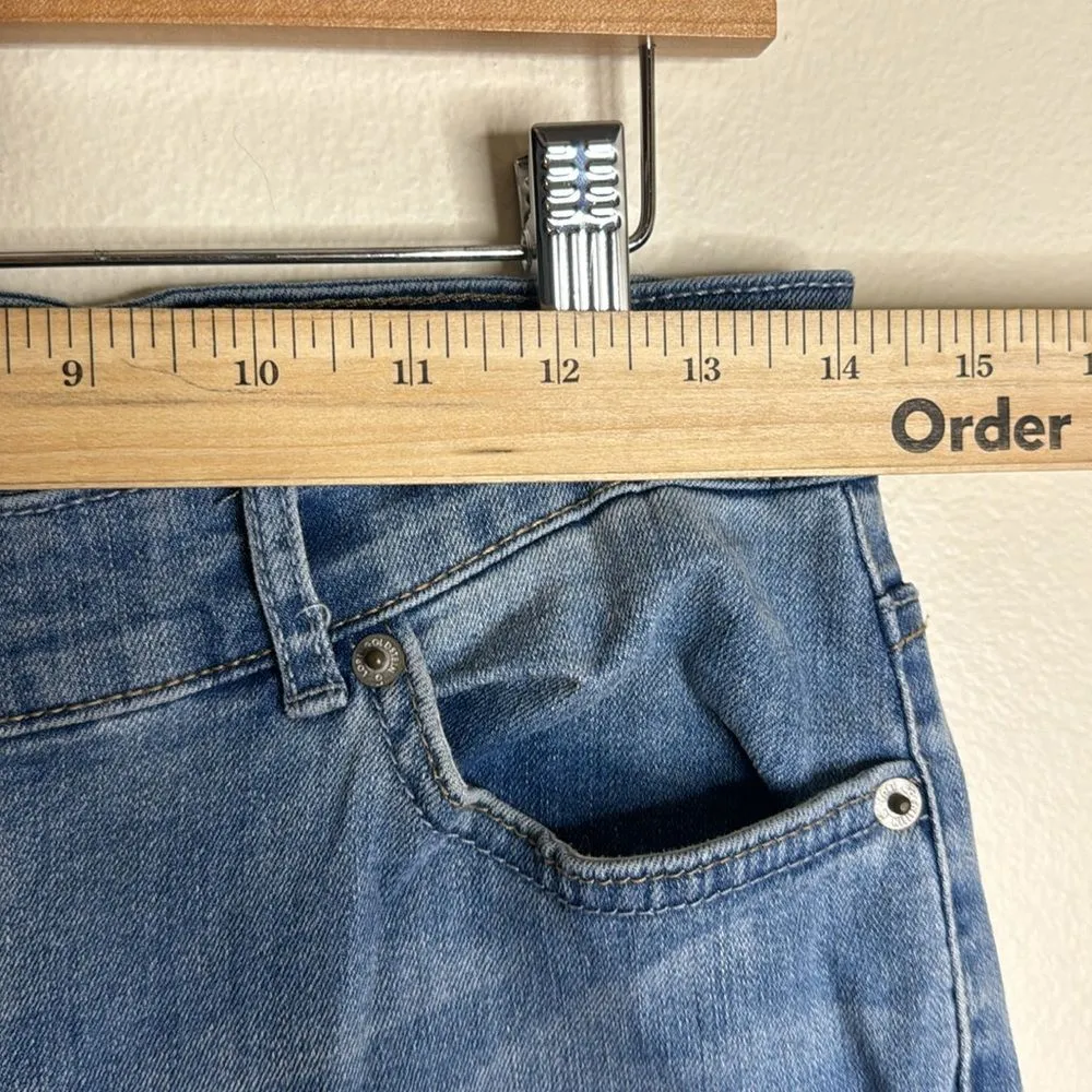 LOGO Lavish Womens Blue Boyfriend Boho Patchwork cropped jeans size 6P - Image 6