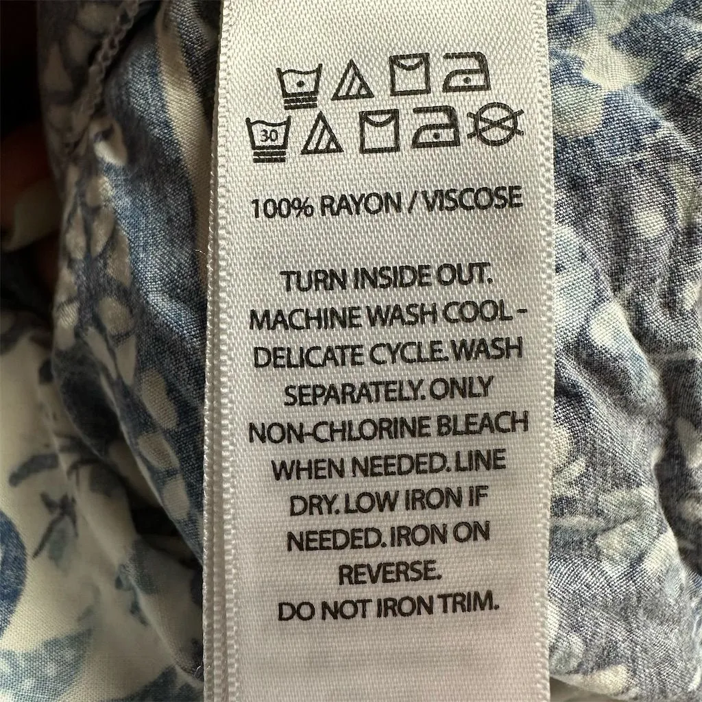 Lucky Brand Women's Blue Floral Paisley Maxi Dress Size M Bohemian Summer - Image 10