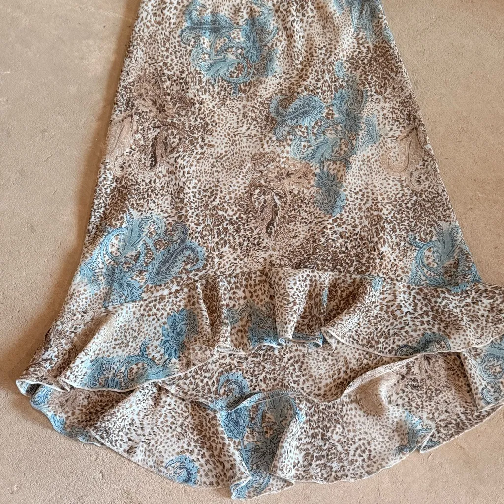 A. Byer Blue and Brown High Low Skirt - Image 2