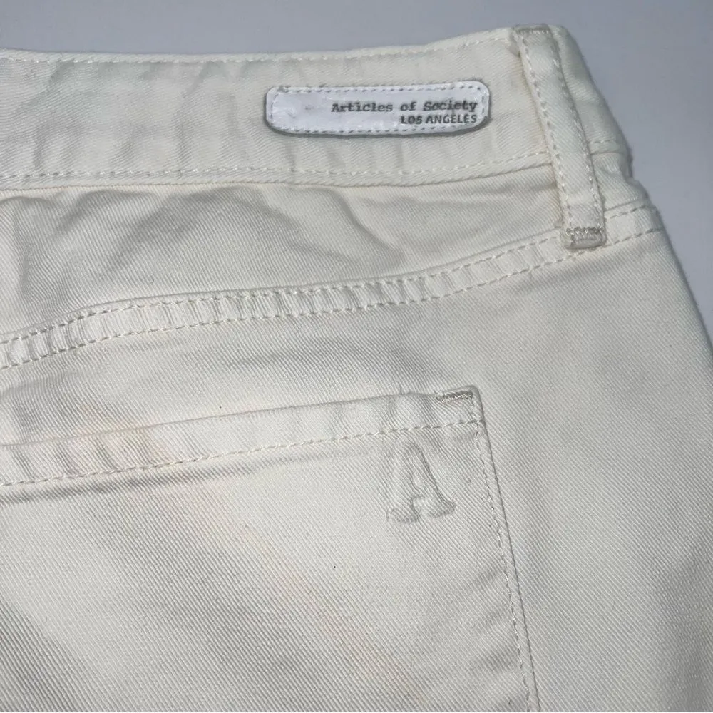 Articles of Society White 100% Cotton Off White Distress Stacy Mini-Skirt-Sz 27 - Image 8