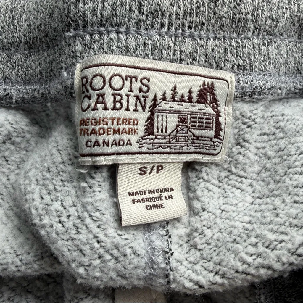 roots Canada cabin collection cuff sweatpants size Small salt pepper gray jogger - Image 8