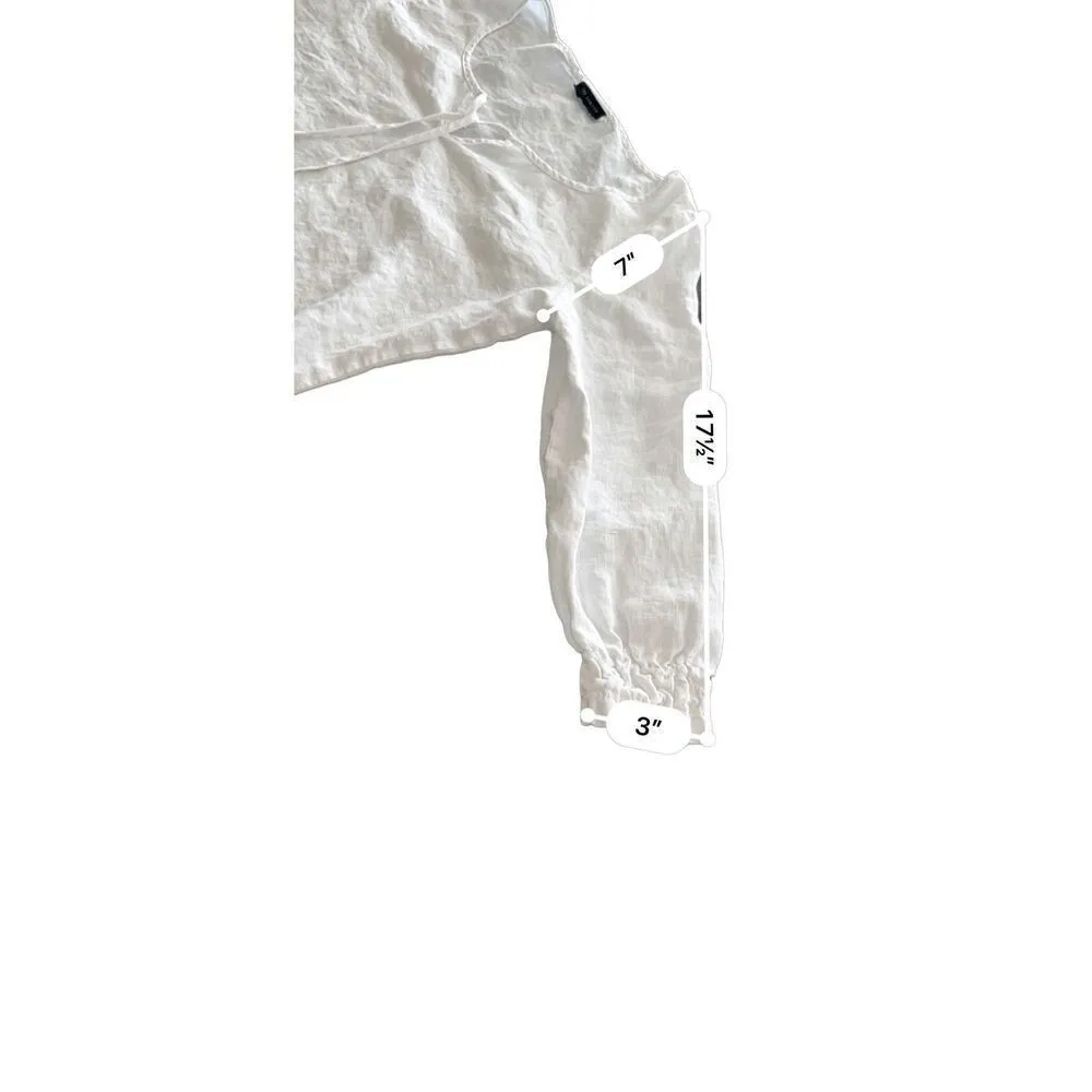 Express white linen blouse size small - Image 4