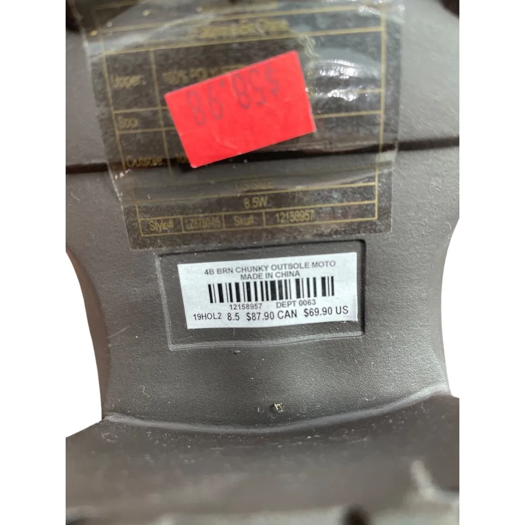 Torrid Womans faux leather brown chunky moto ankle boots sz 8.5W SKU 9627 - Image 6