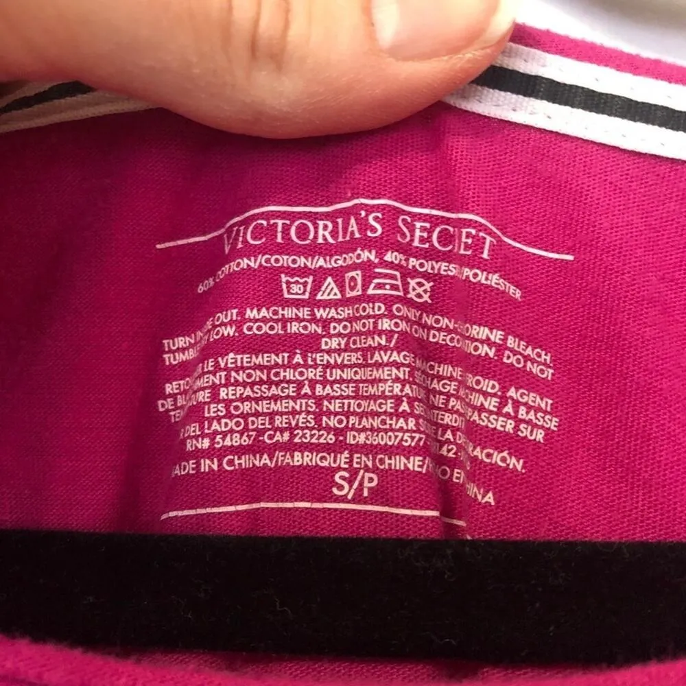 Victoria Secret Pink Single All Th Way Sleep Shirt Womens S Long Sleeve Pajamas - Image 3