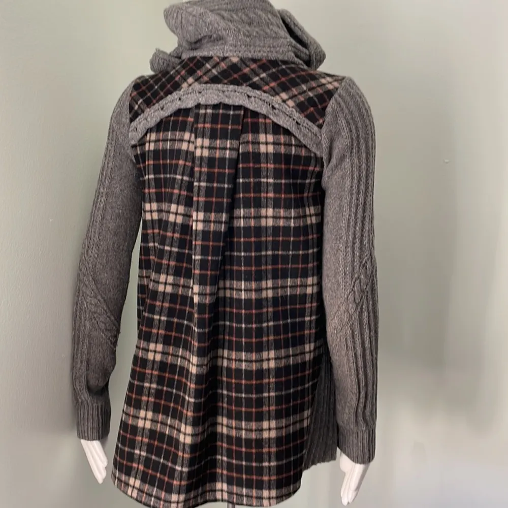 ANTHROPOLOGIE Moth Derry Plaid Flannel Sweater Jacket - Image 8