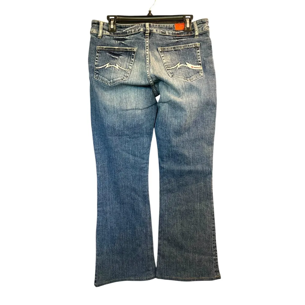 Parasuco Denim Cult Bootcut Jeans Embellished Pockets Blue Wash Size 31 Y2K Rock - Image 2