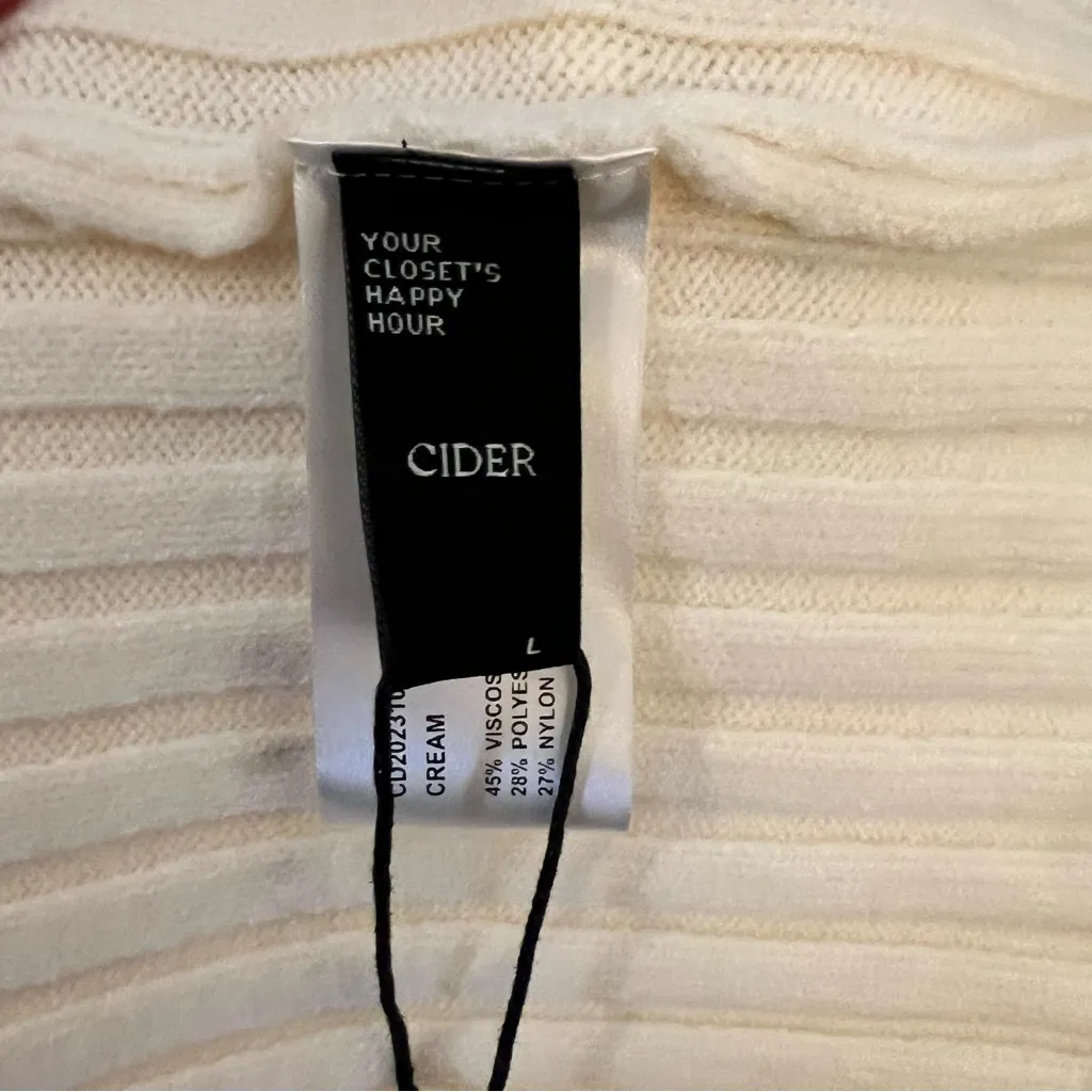 Cider NWT Ribbed Mini‎ Sweater Dress Mock Turtleneck Size Large - Image 5
