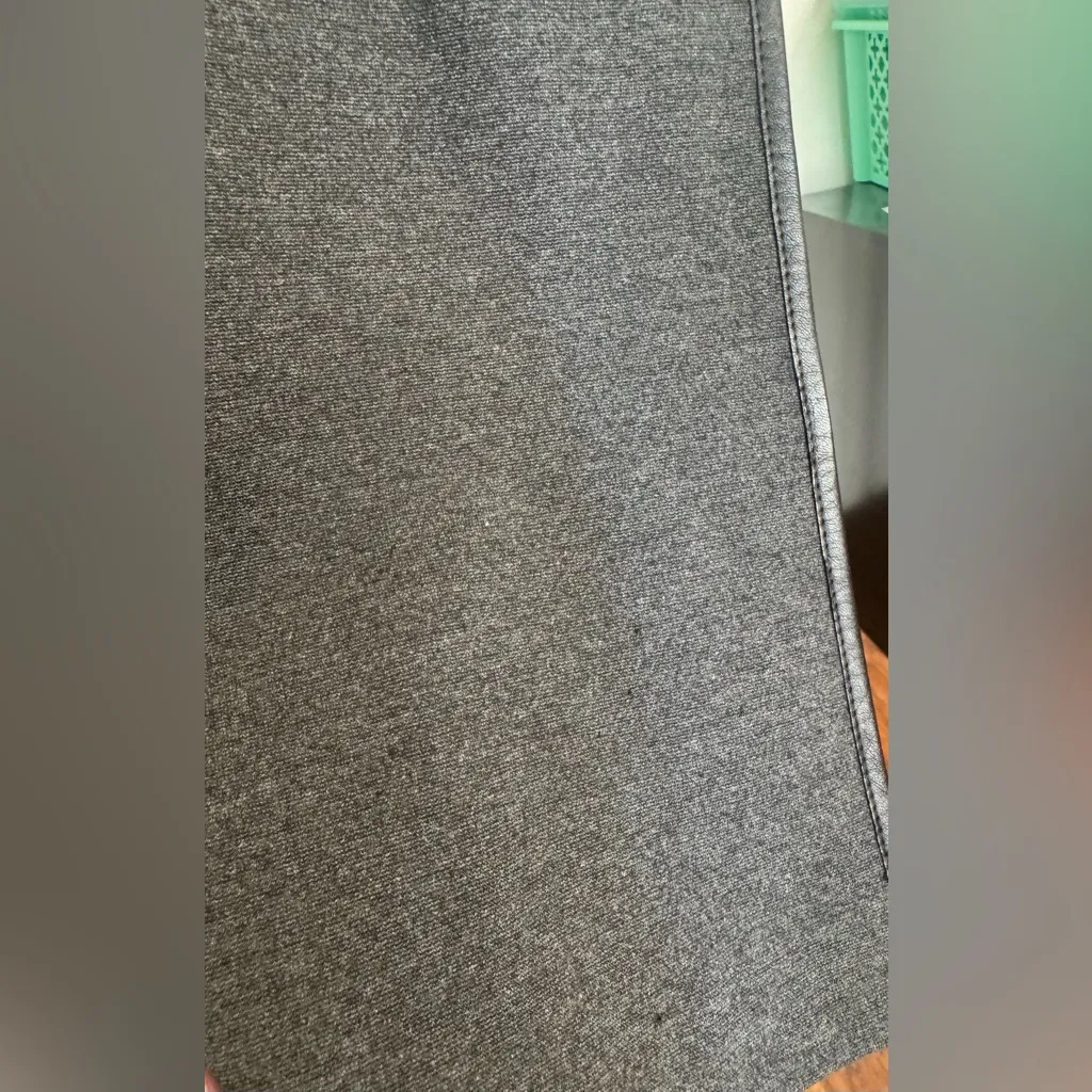 Lafayette 148 Belted Open Front Trench Coat Ribbed Knit Sleeves Gray Size Medium - Image 11