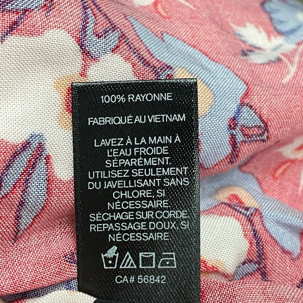 NWT Express Women's Red Floral Ruffle Wrap Dress Size S/P Hawiian Aloha Tropical - Image 9