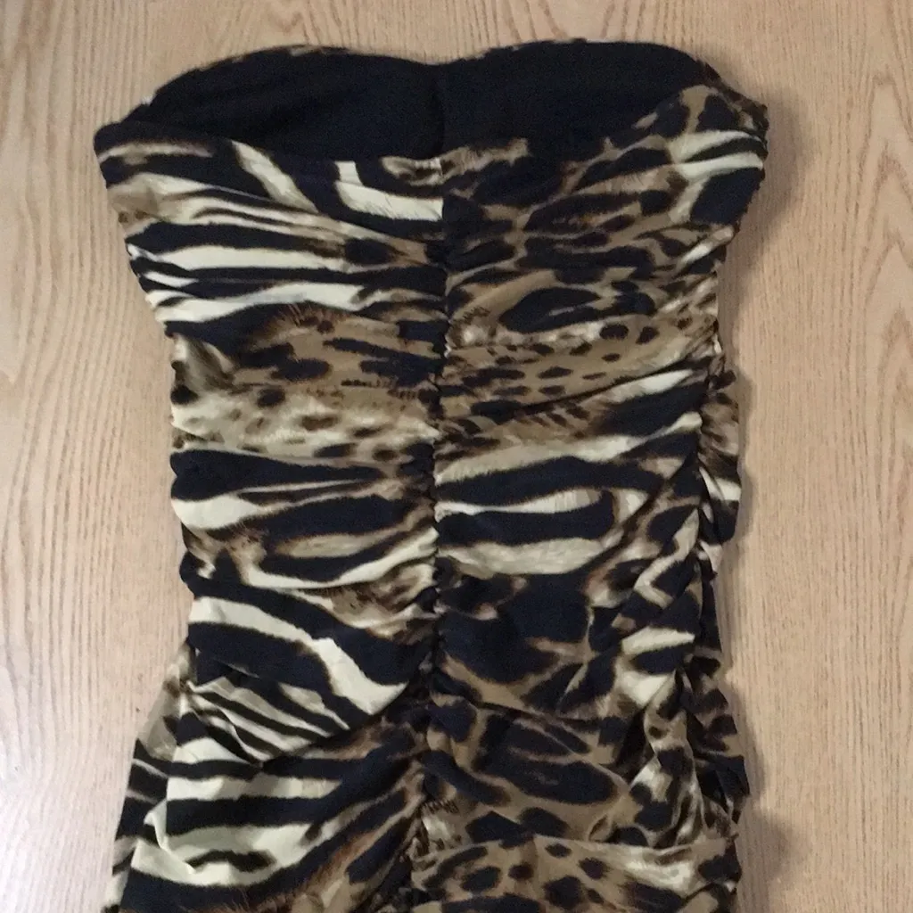 Women’s Alyn Paige NY Animal Print Ruched Strapless Dress Size Small - Image 8