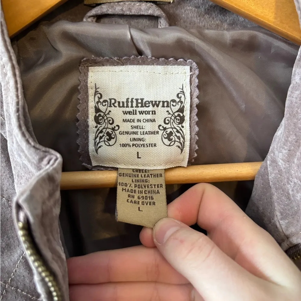 Ruff Hewn Taupe Leather Jacket - Image 5