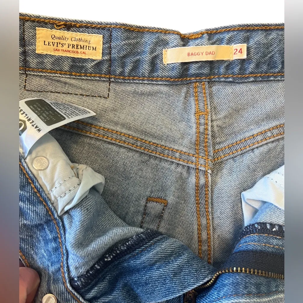 Levis Premium Quality Baggy Dad‎ Jeans Blue Size 24 - Image 10