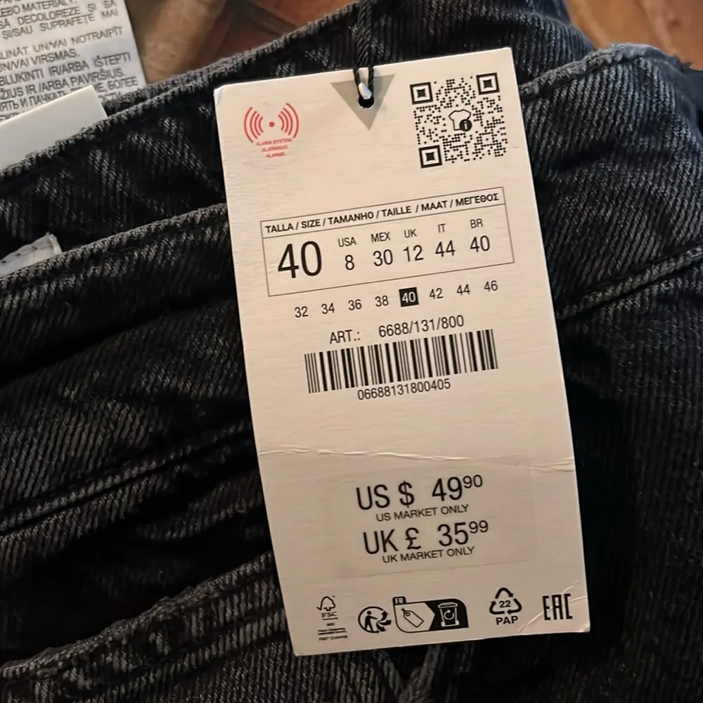 New -  Full Length TRF Mid Rise Wide Leg Jeans - Image 8