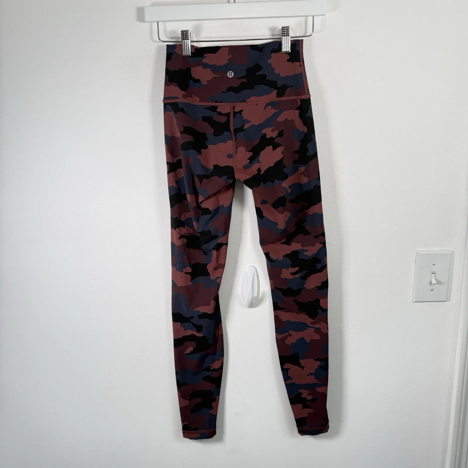 Lululemon Wunder Under High Rise Tights 28" Camo Smoky Red Gym Workout Womens 4 - Image 5