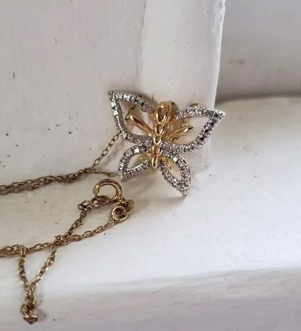 Y2K Butterfly Necklace Gold - Image 2