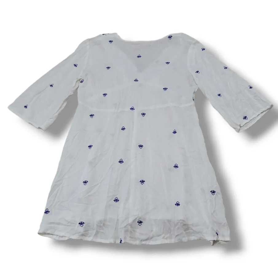 Boho Me Top Size Small Bohemian Blouse 3/4 Sleeve Embroidery Embroidered Paisley - Image 3