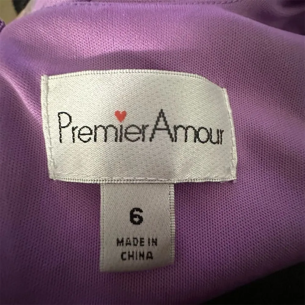 NWOT Premier Amour Women's Sleeveless Dress Sz 6 Dark Lavender Party Cocktail‎ Purple - Image 3