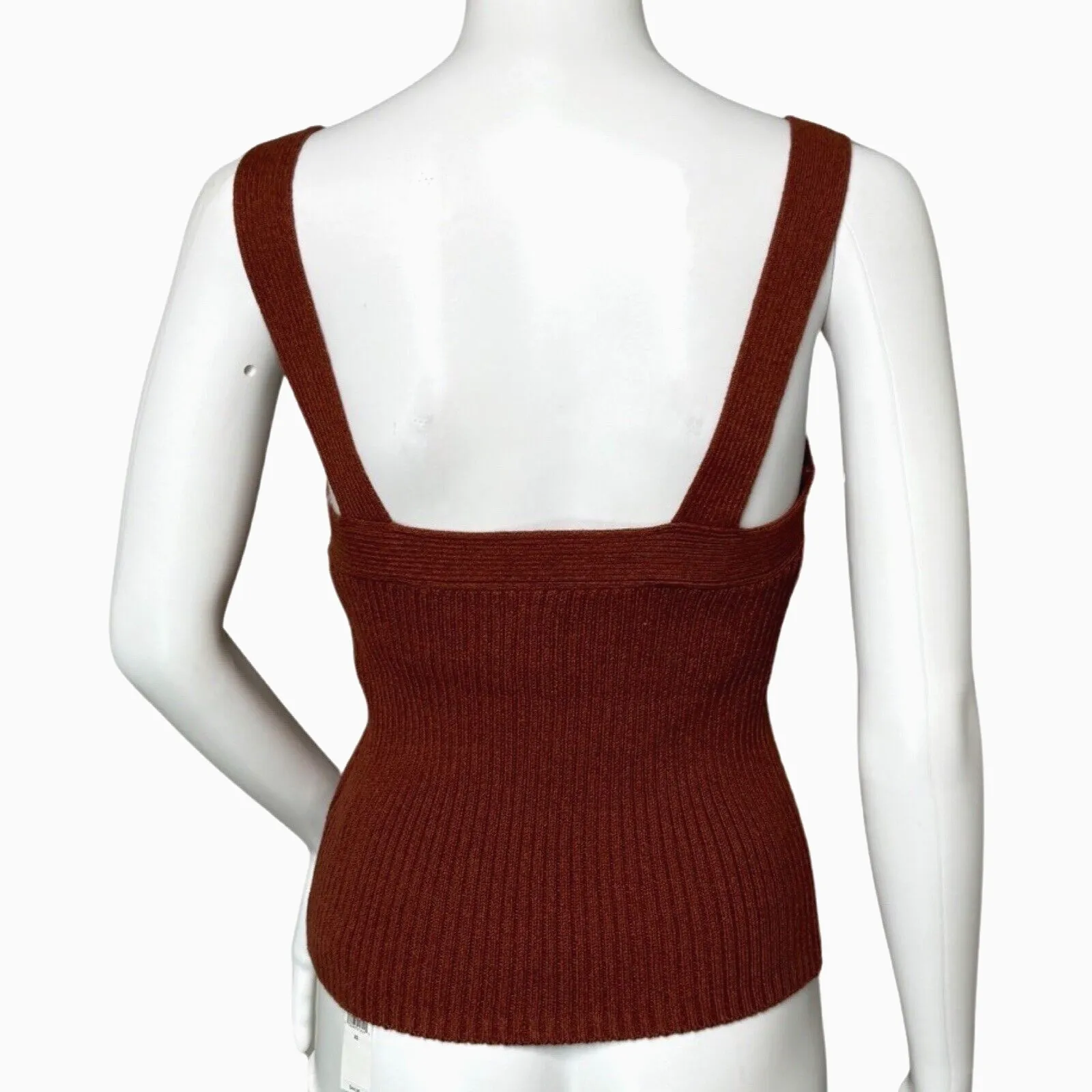 Gap Shirt Womens XS Brown Knit Tank Sleeveless Sweater Shell‎ Neutral Minimalist - Image 4