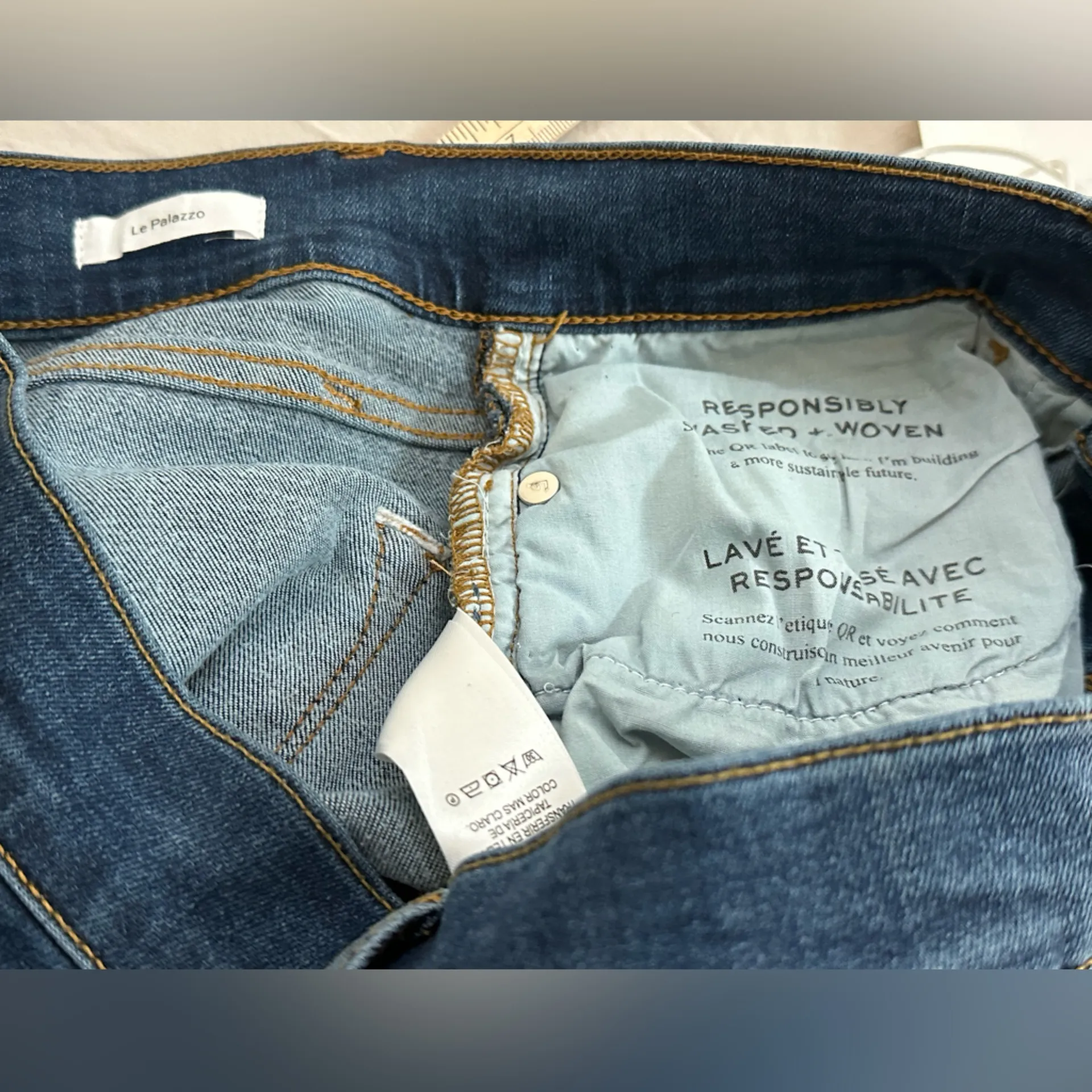 FRAME Le Palazzo High Rise Wide Leg Jeans Women’s 30/34 Blue Denim NWT long - Image 7