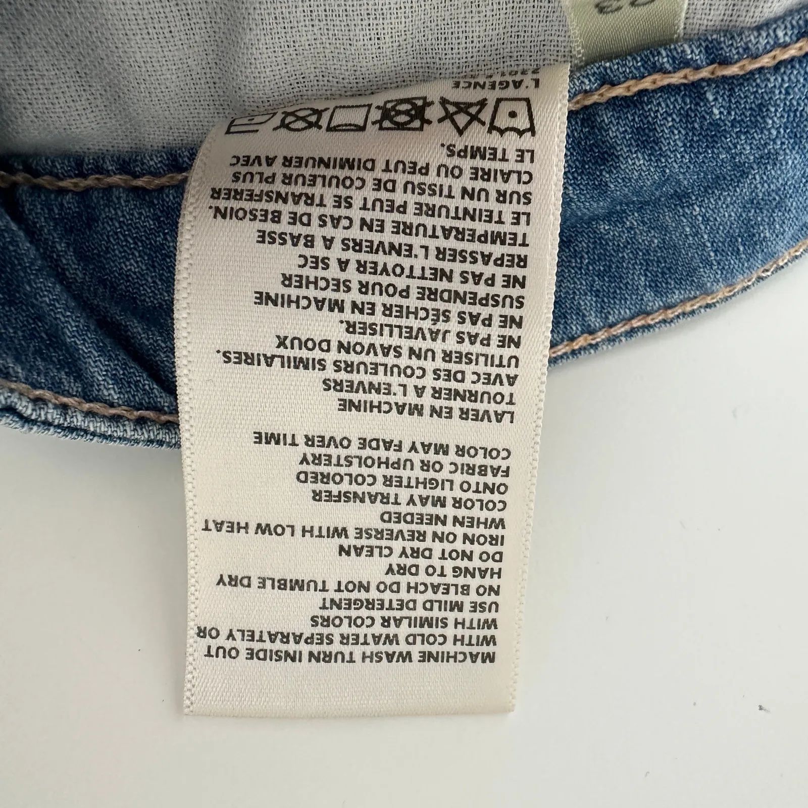 L'AGENCE Alicent High Waist Wide Leg Jeans in Havana Blue Relaxed US 23 NWT - Image 12