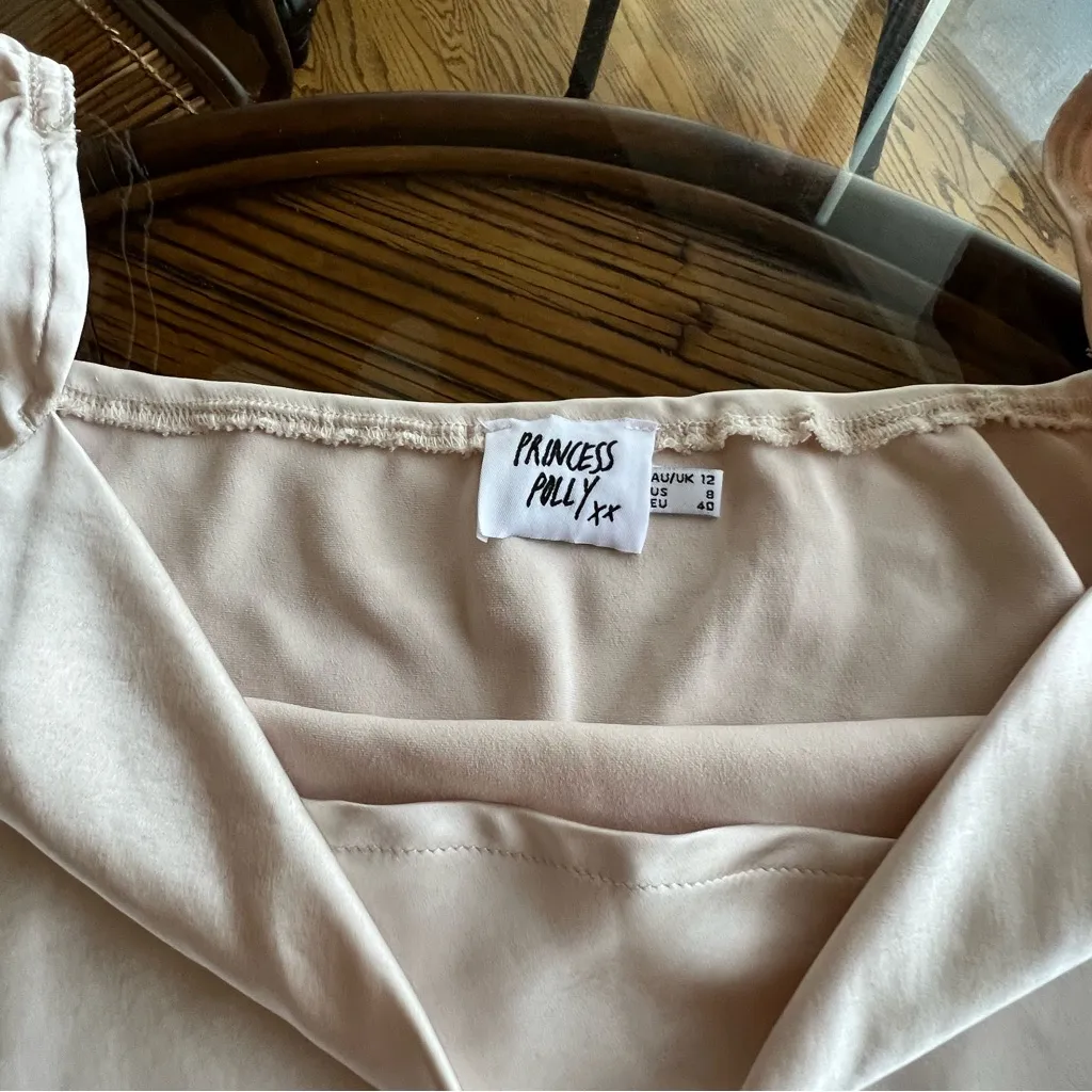 Princess Polly Star Power Long Sleeve Champagne Mini Dress Size 8 - Image 5