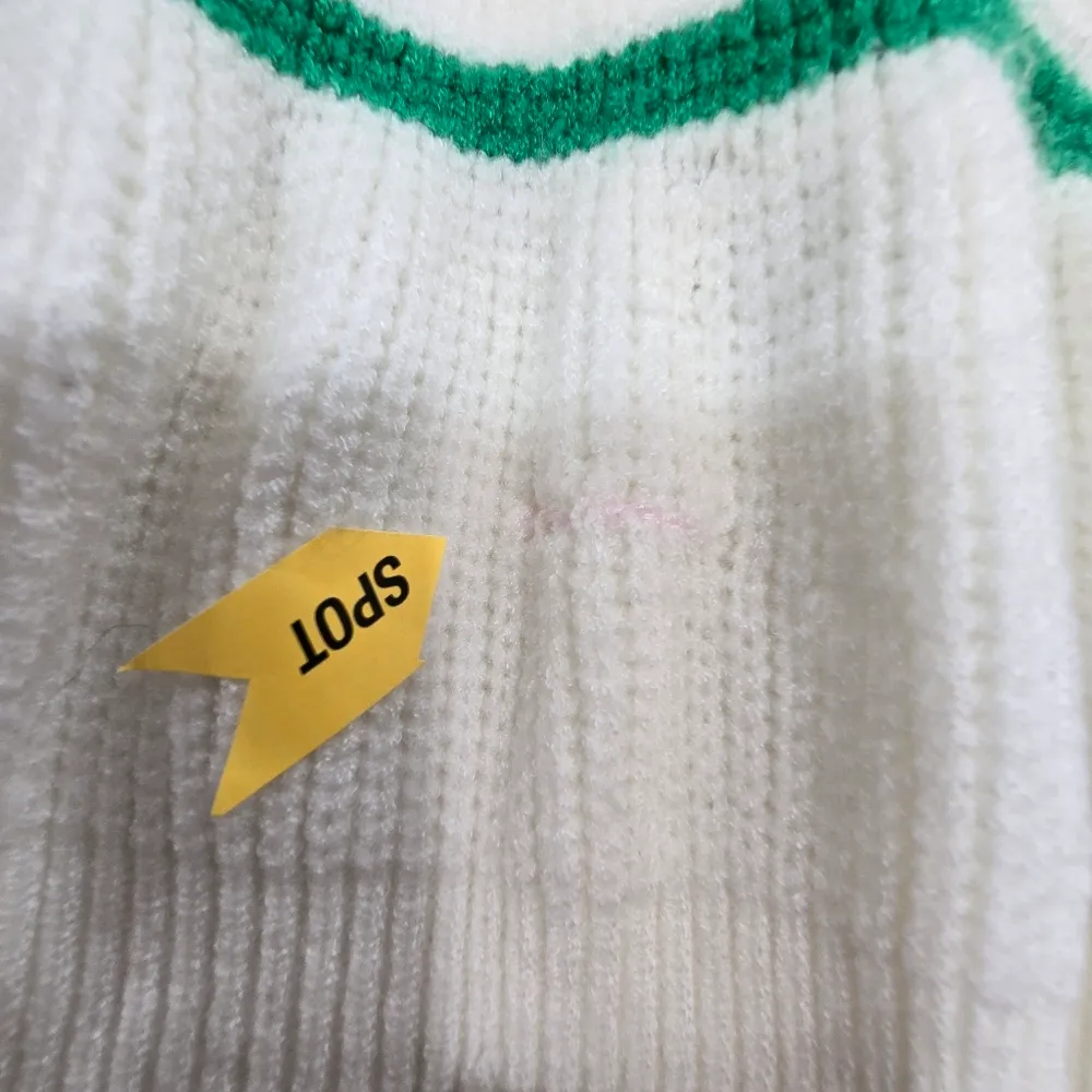 Superdown Sophia Stripe Sweater in White & Green - Image 4