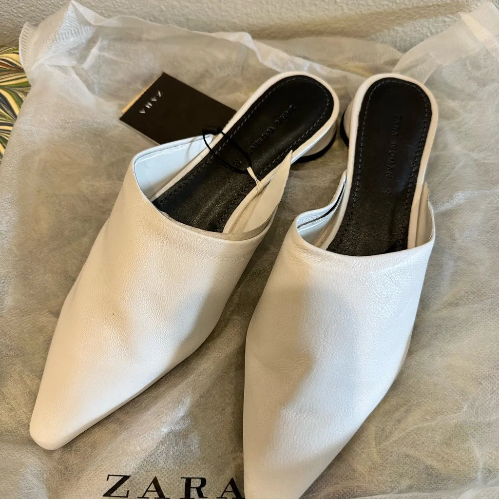 Zara *NWT* Elegant White Mules for Women - Image 3