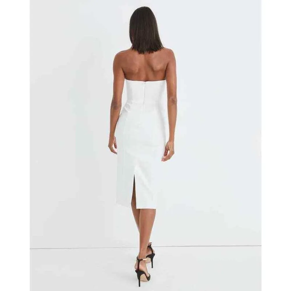 Veronica Beard Nabi WHITE Strapless Midi Dress in White, Size 14 New w/Tag $698 - Image 4