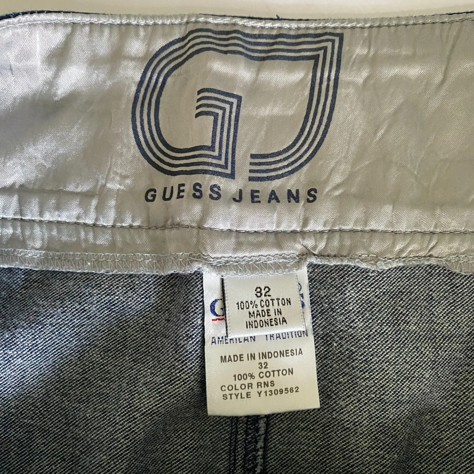 Vintage Y2K Guess Maxi Cotton Slit Denim Jean Skirt Sz 32 (Missing Clasp) - Image 3