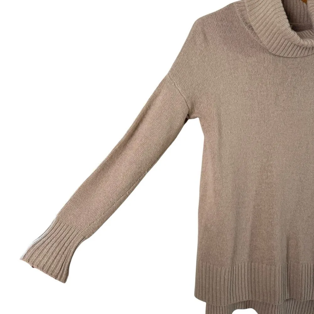 Benedetta B. Merino Wool Cashmere Turtleneck Sweater in Beige, Size XS Tan - Image 4