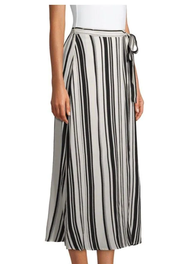 Striped Wrap Tie Skirt - Image 4