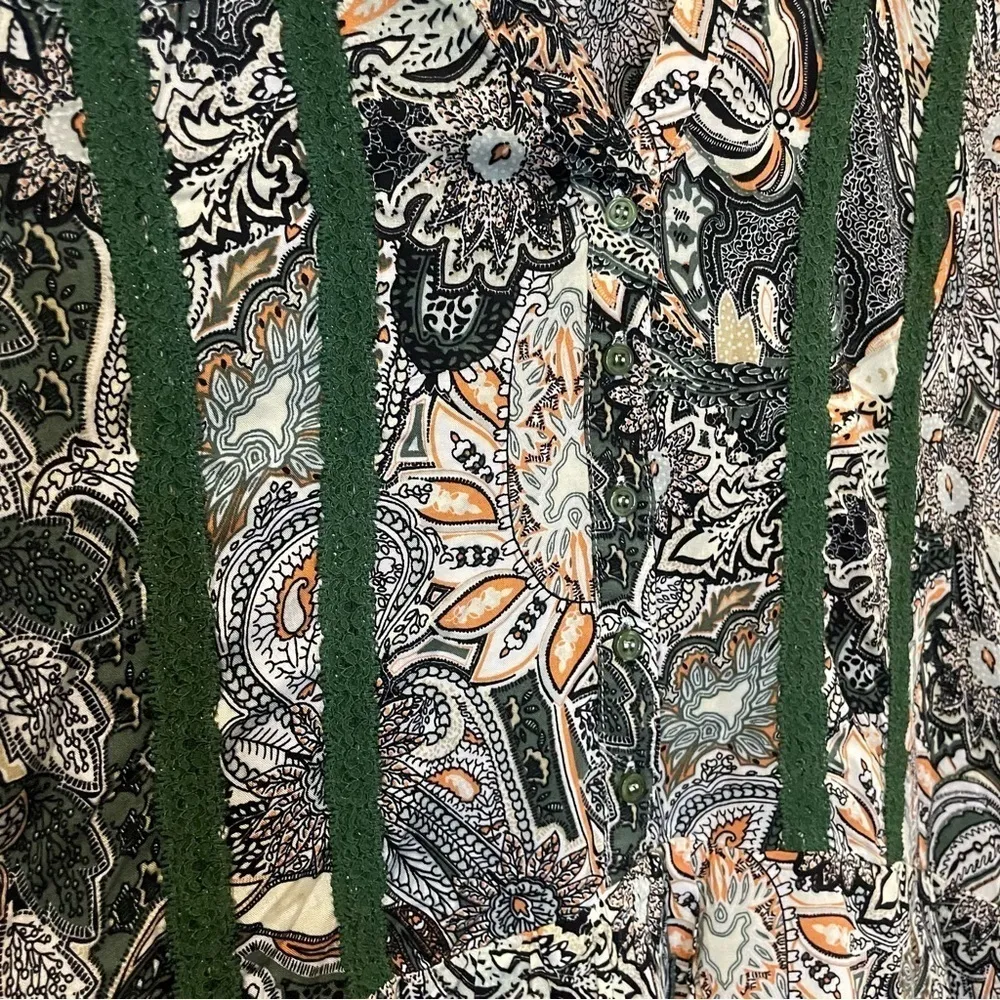 Umgee Green Paisley Floral Drop Waist Dress - Image 4