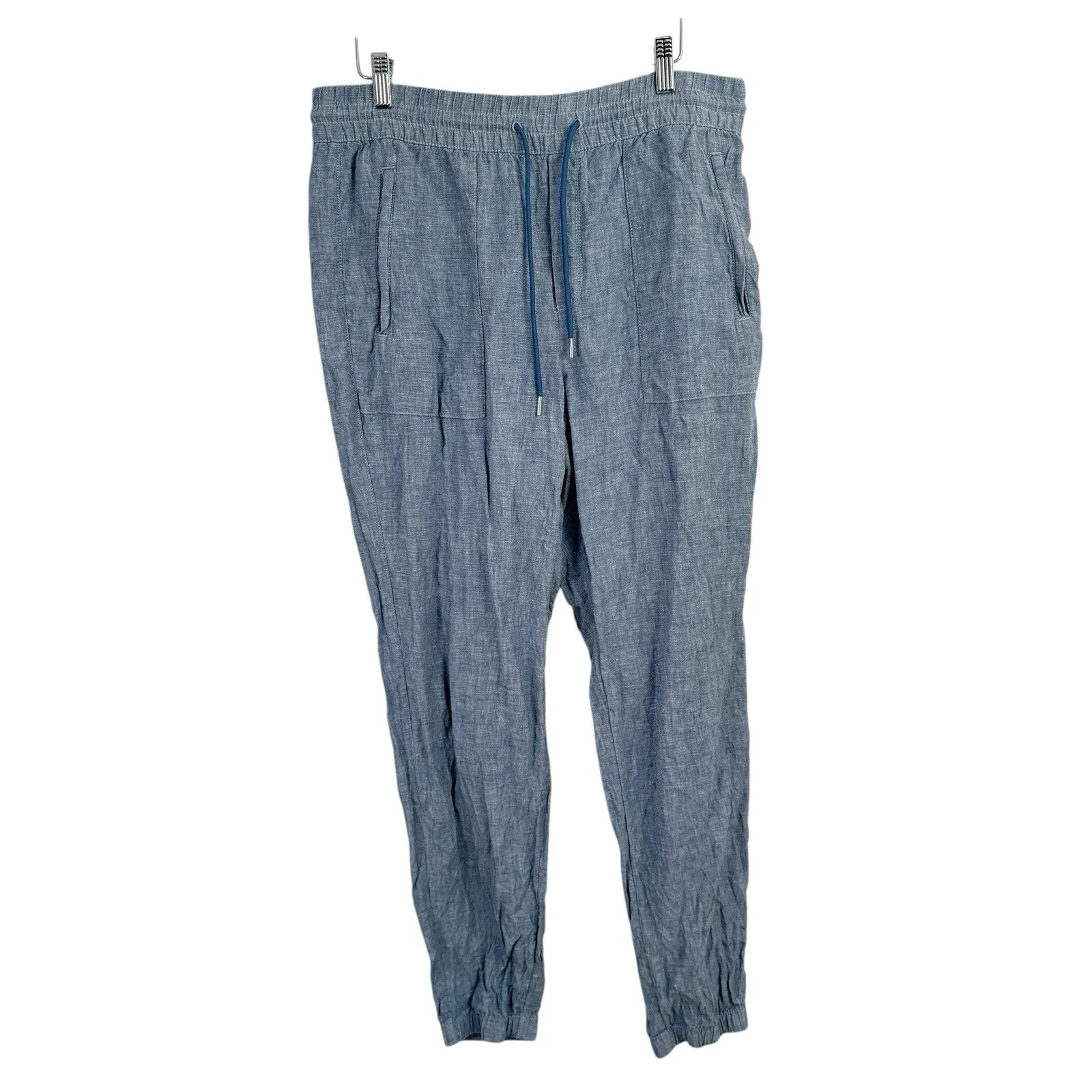 Athleta Retreat Linen Jogger Cambray Blue Lagenlook Coastal Womens 10 Tall - Image 2