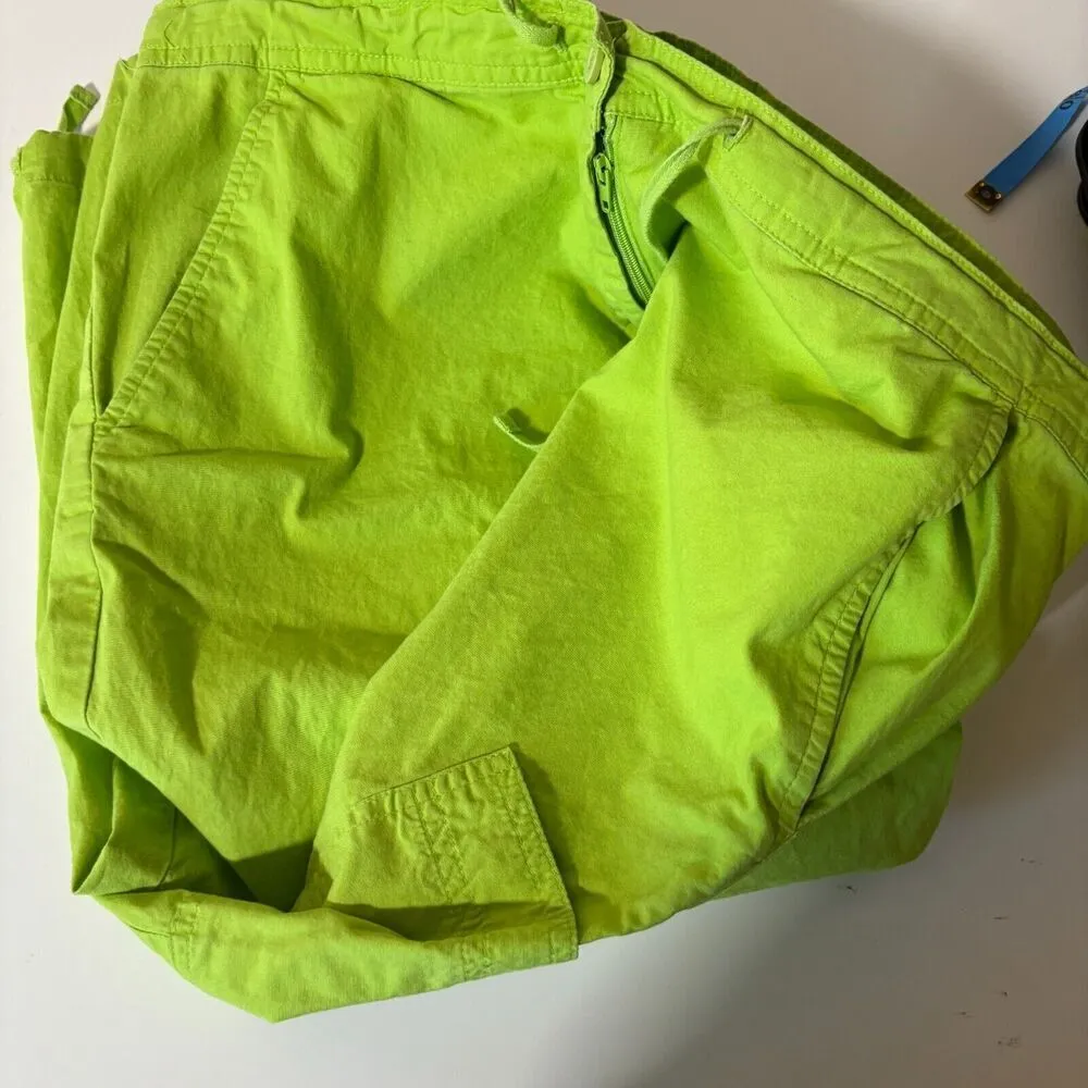 Vintage 2000s Y2K No Boundaries Neon Green Capri Pants Retro Sz M VTG Nobo‎ - Image 4