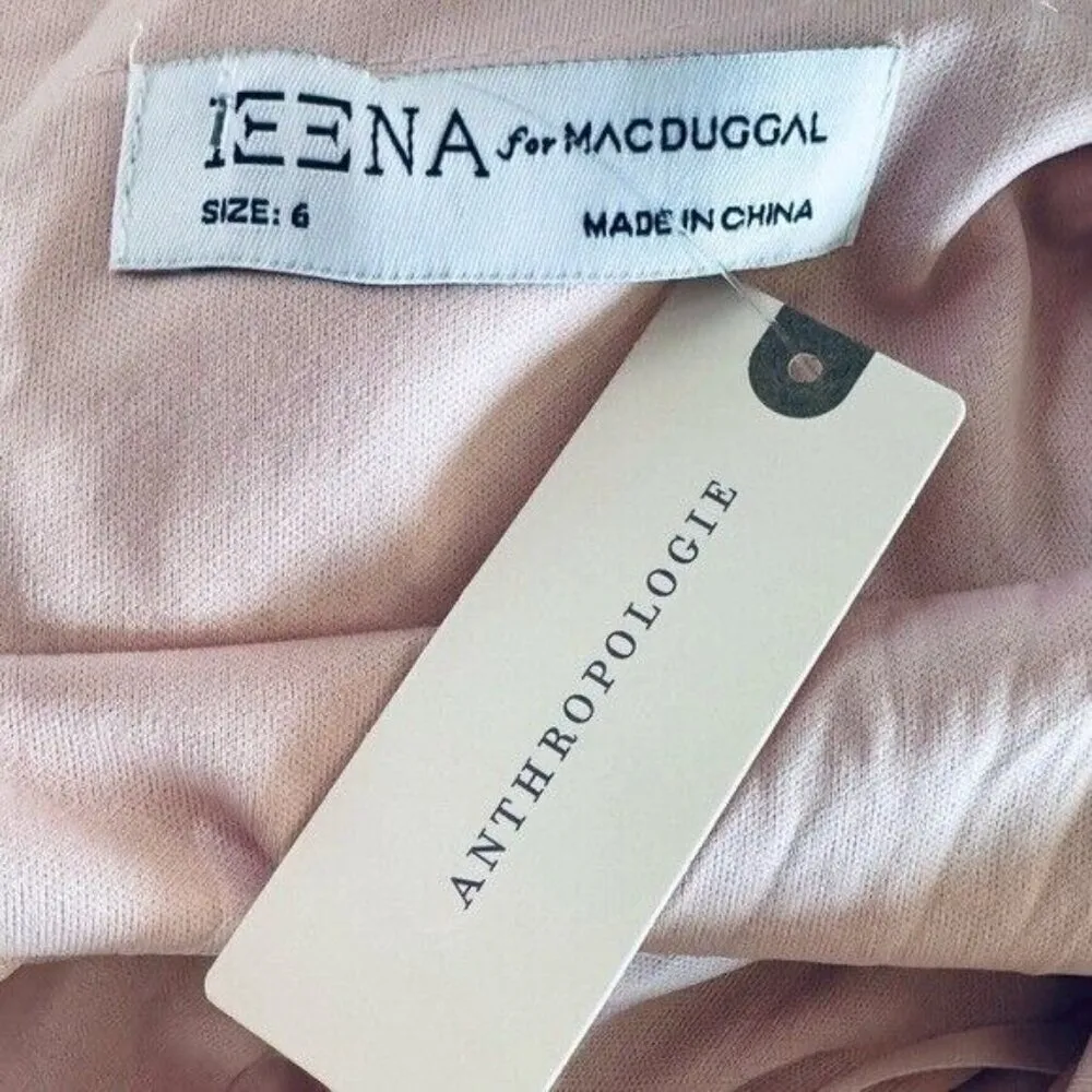 IEENA for MAC DUGGAL Sequined Faux Bow Column Gown Pink Sequin Size 6 NEW - Image 12