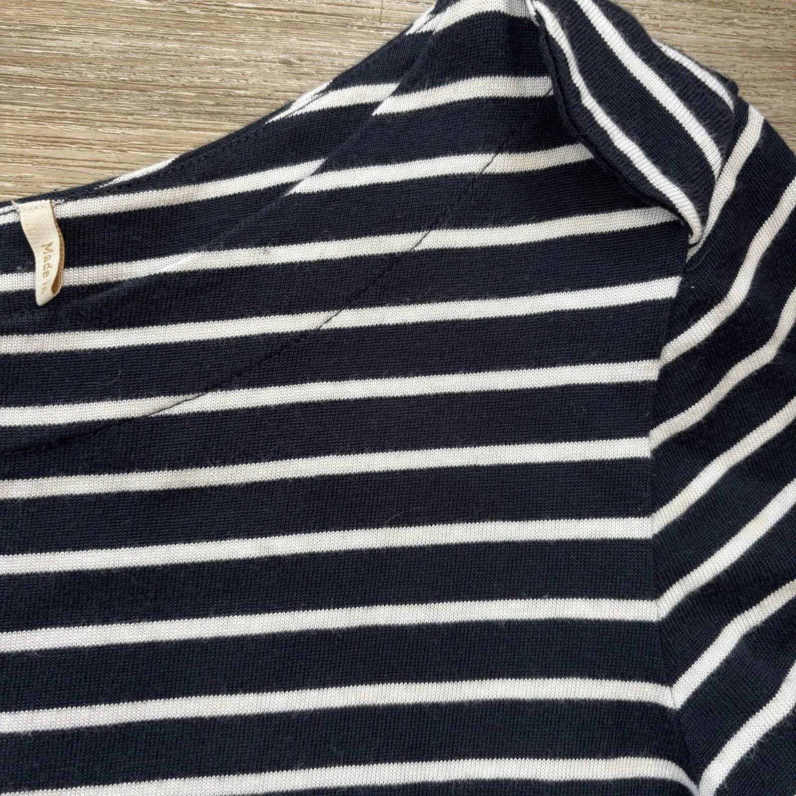 Barbour Dress Womens Size 8 Stripe Navy Blue Wharf Dress Nautical Mini - Image 3