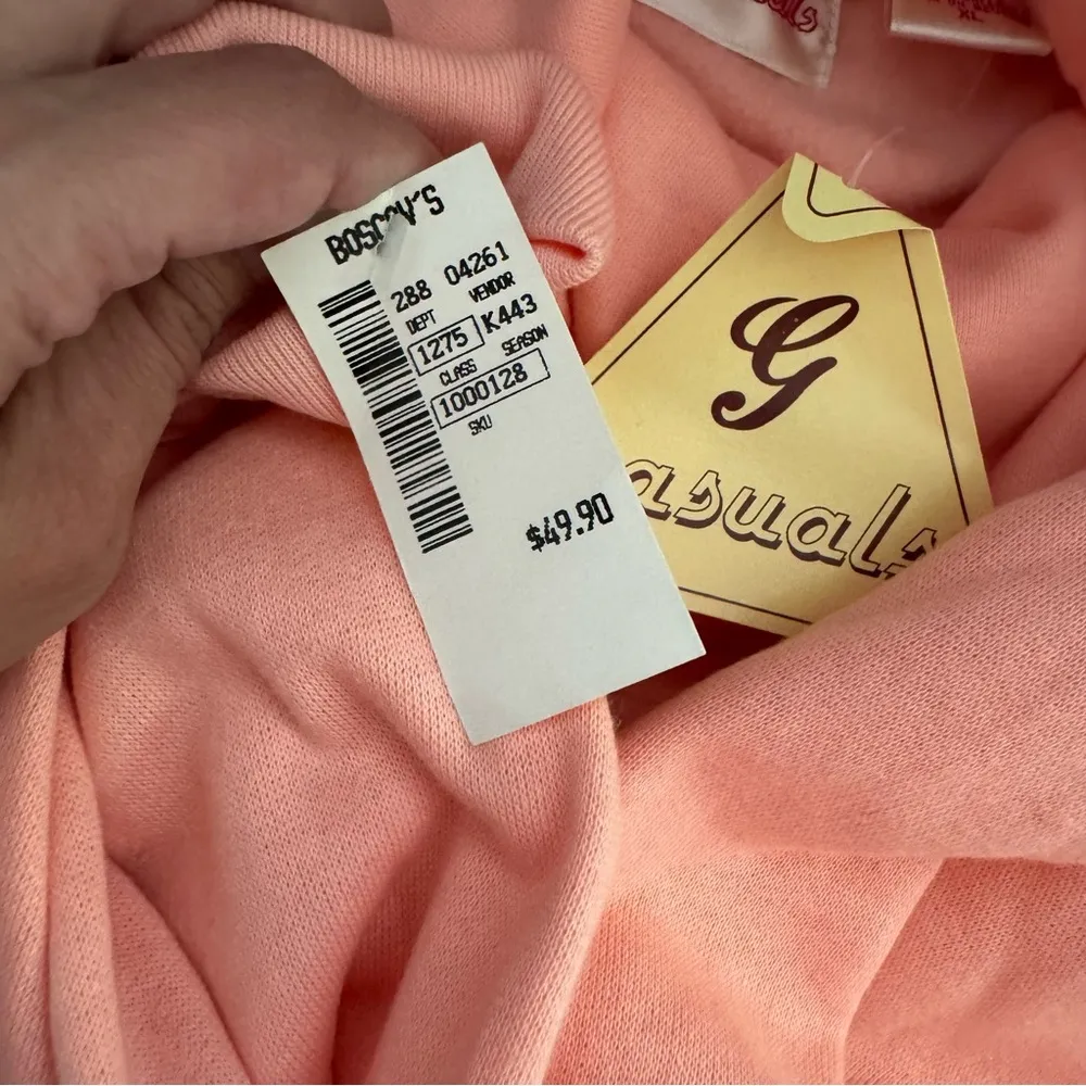 Vintage NWT 90’s Deadstock Grannycore Knit Turtleneck Sweatshirt Pink Size XL - Image 8