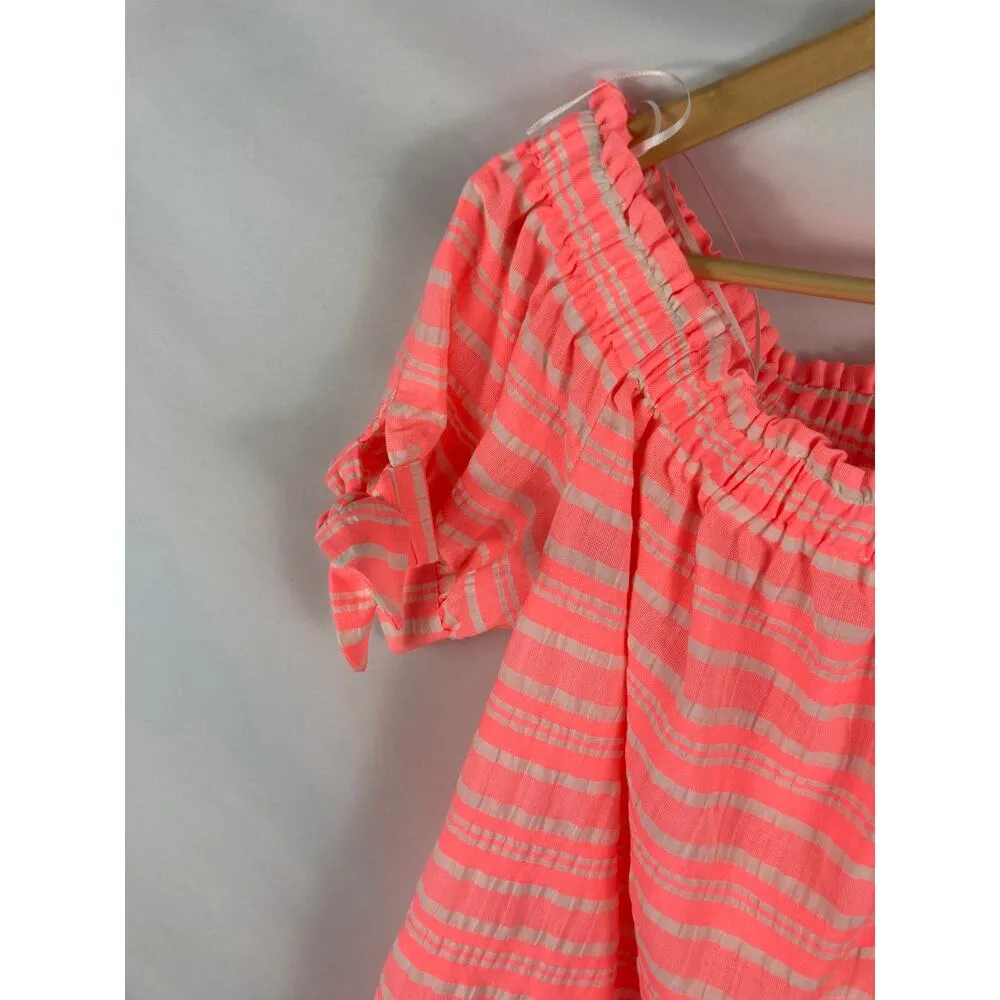 CeCe Coral Pink Off Shoulder Short Sleeve Blouse Size Medium - Image 2