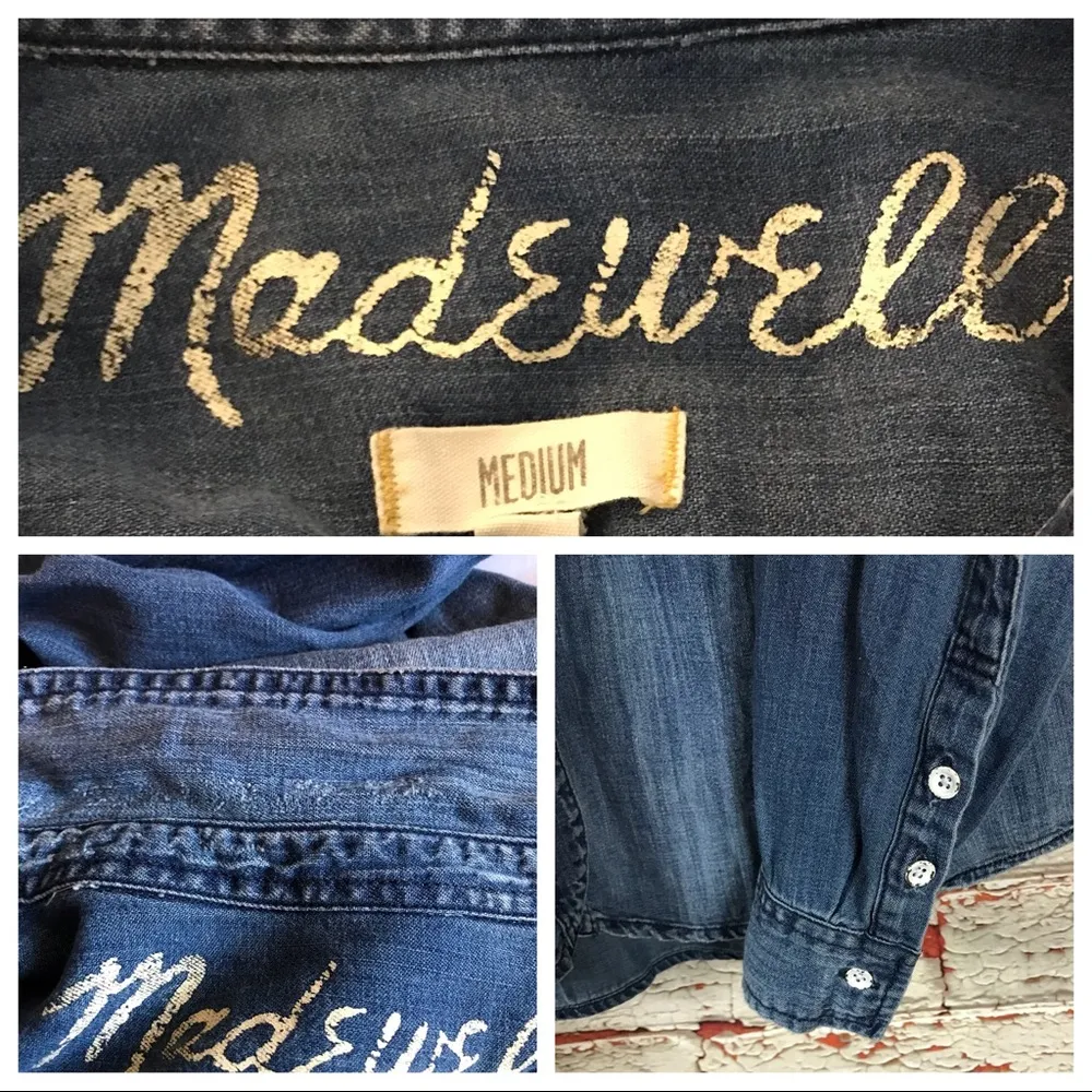 Madewell Denim Boyshirt Campground Wash Shirt Sz M - Image 8