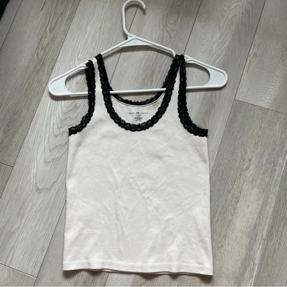 Brandy Melville Ronnie Lace Trim Tank Top Cream (one size) coquette y2k 90s - Image 9