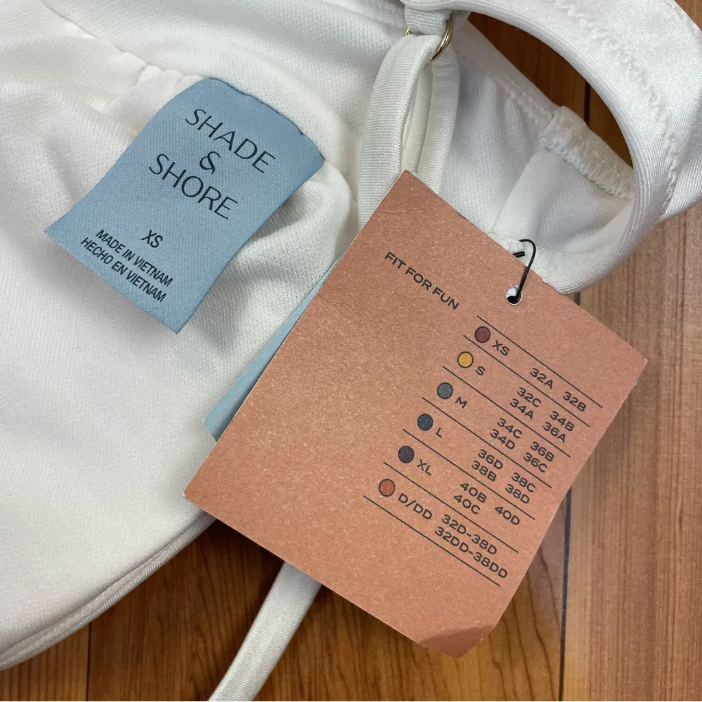 Shade & Shore Glossy Off White Bikini Set High Waist Cheeky Triangle Top XS New - Image 5