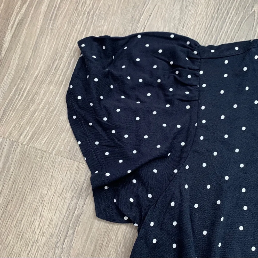 NWT LOFT Dark Blue Polka Dot Shirt - Image 3