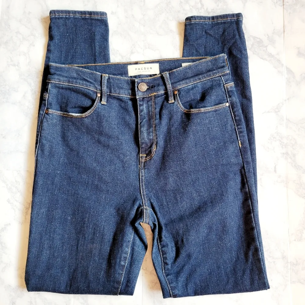 Pacsun dark wash high rise jeggings size 26 - Image 4