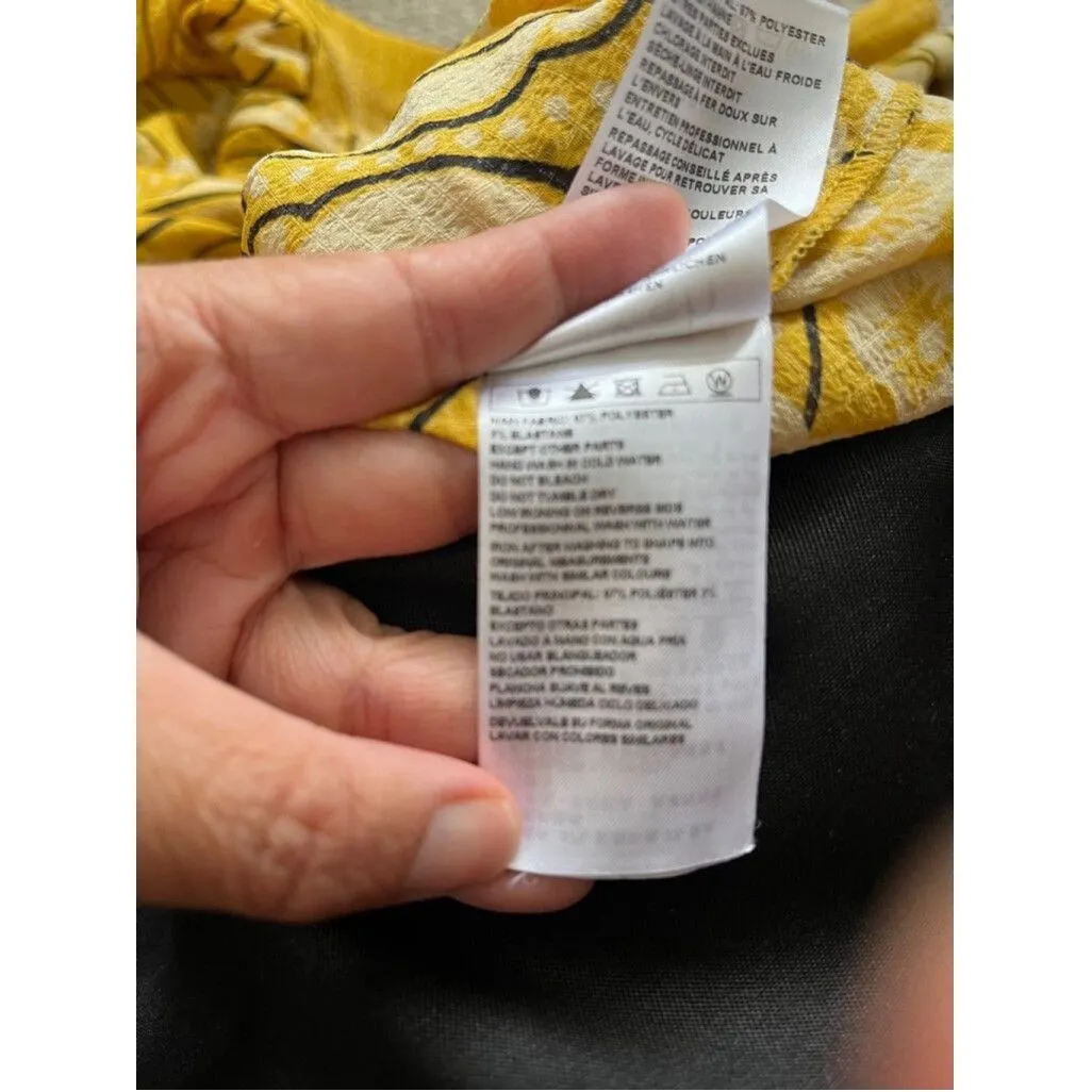 ba&sh women's floral Otello top size 1 preppy bow French whimsical bell sleeve - Image 5