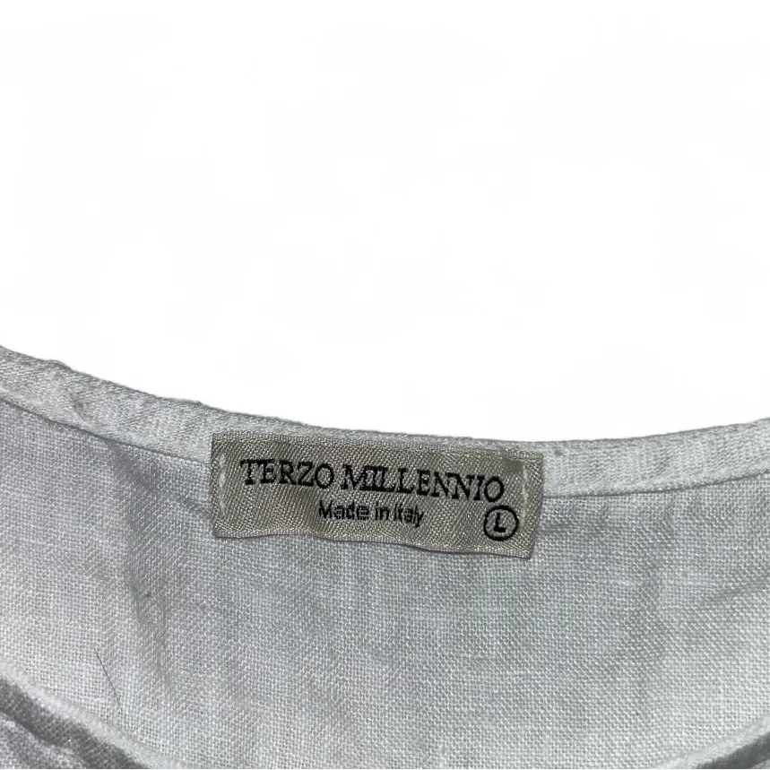 White Lace Detail Designer Top Terzo Millennio Shirt Made in Italy Women’s Large - Image 3