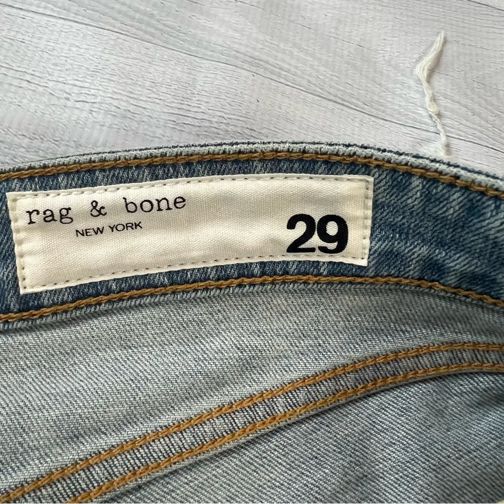 Rag & Bone Dre Low-Rise Slim Boyfriend Jeans in Blue Size 29 - Image 7