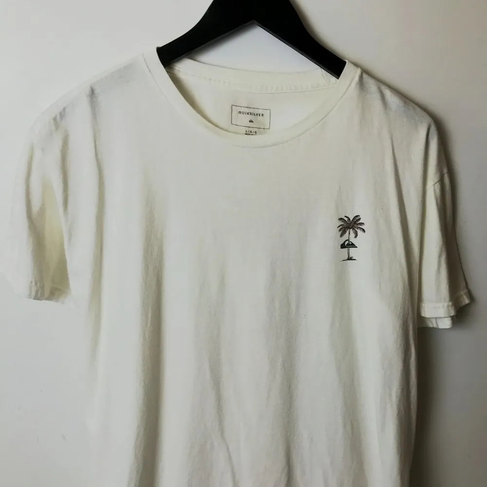 Quiksilver T Shirt Surf Palm Tree Double Sided Graphic Tee Short Sleeve L - Image 5