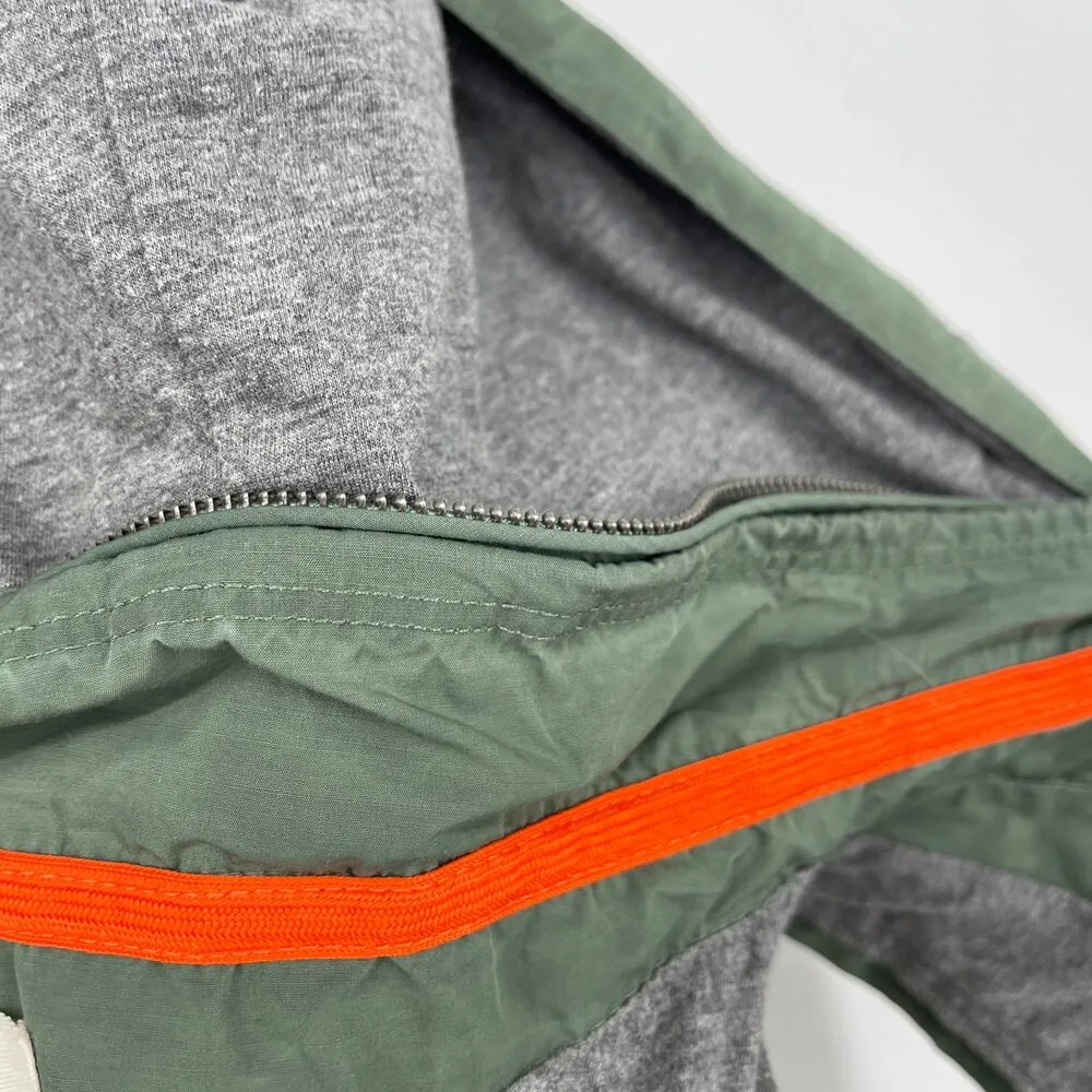 Sperry Top Sider Hide Away Hoodie Vest Thyme with Orange Accents Size Small - Image 7