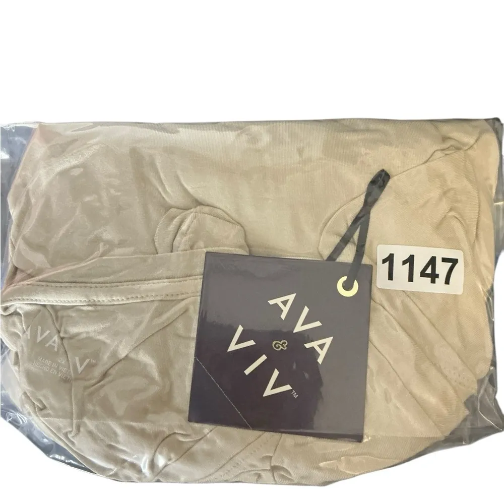 Ava & Viv Tan Ribbed Long Sleeve Blouse - Image 5