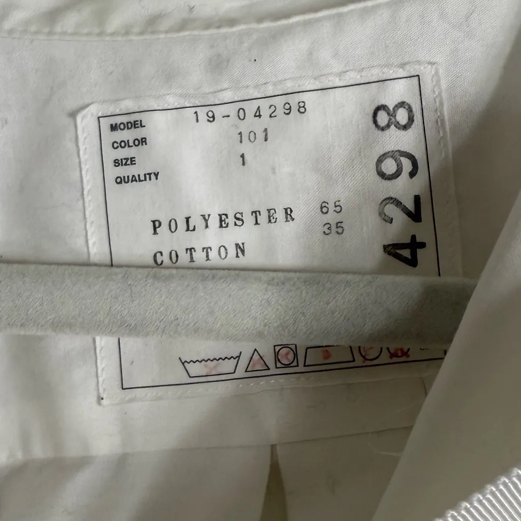 Sacai Oversized Flare White Cotton Button Front Short Sleeve Shirt Size 6 - Image 4